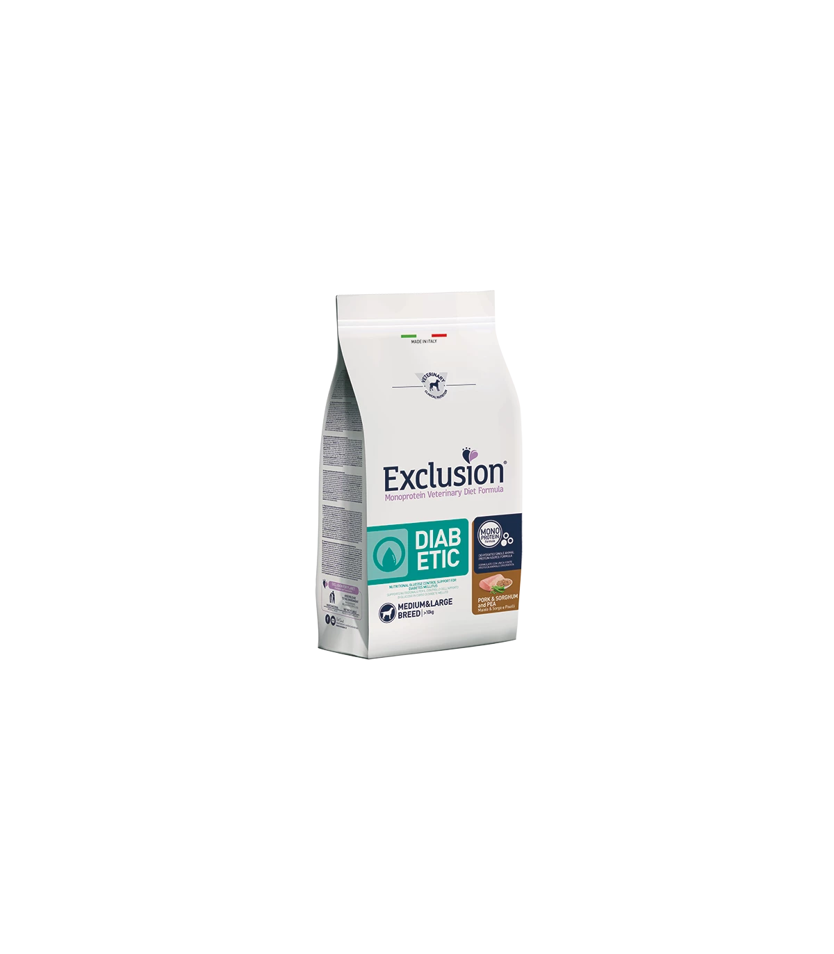 Exclusion Diet Formula Diabetic Maiale Sorgo E Piselli Medium Large Breed 12 Kg