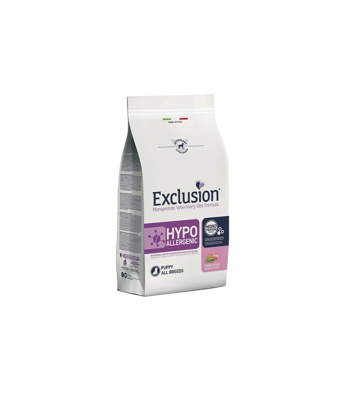 Exclusion Diet Formula Hypoallergenic Puppy Maiale E Piselli All Breeds 2 Kg
