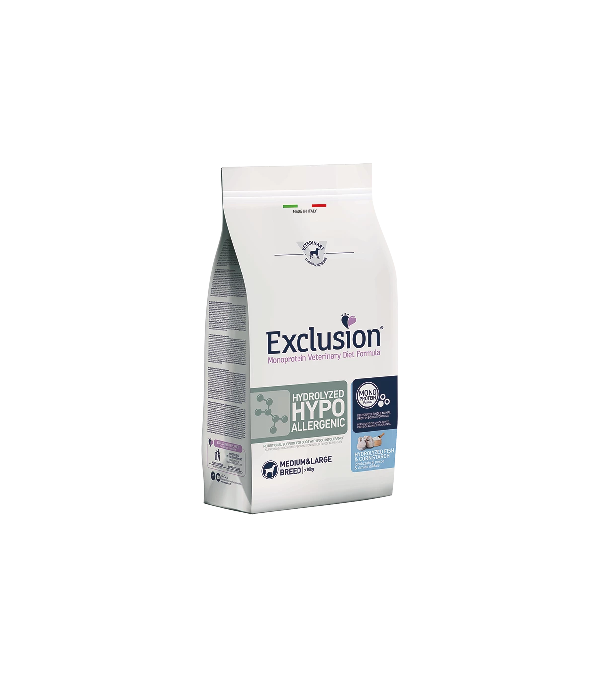 Exclusion Diet Formula Exclusion Diet Hydrolyzed Hypoallergenic Fish & Corn Starch Medium Large Breed 2 Kg