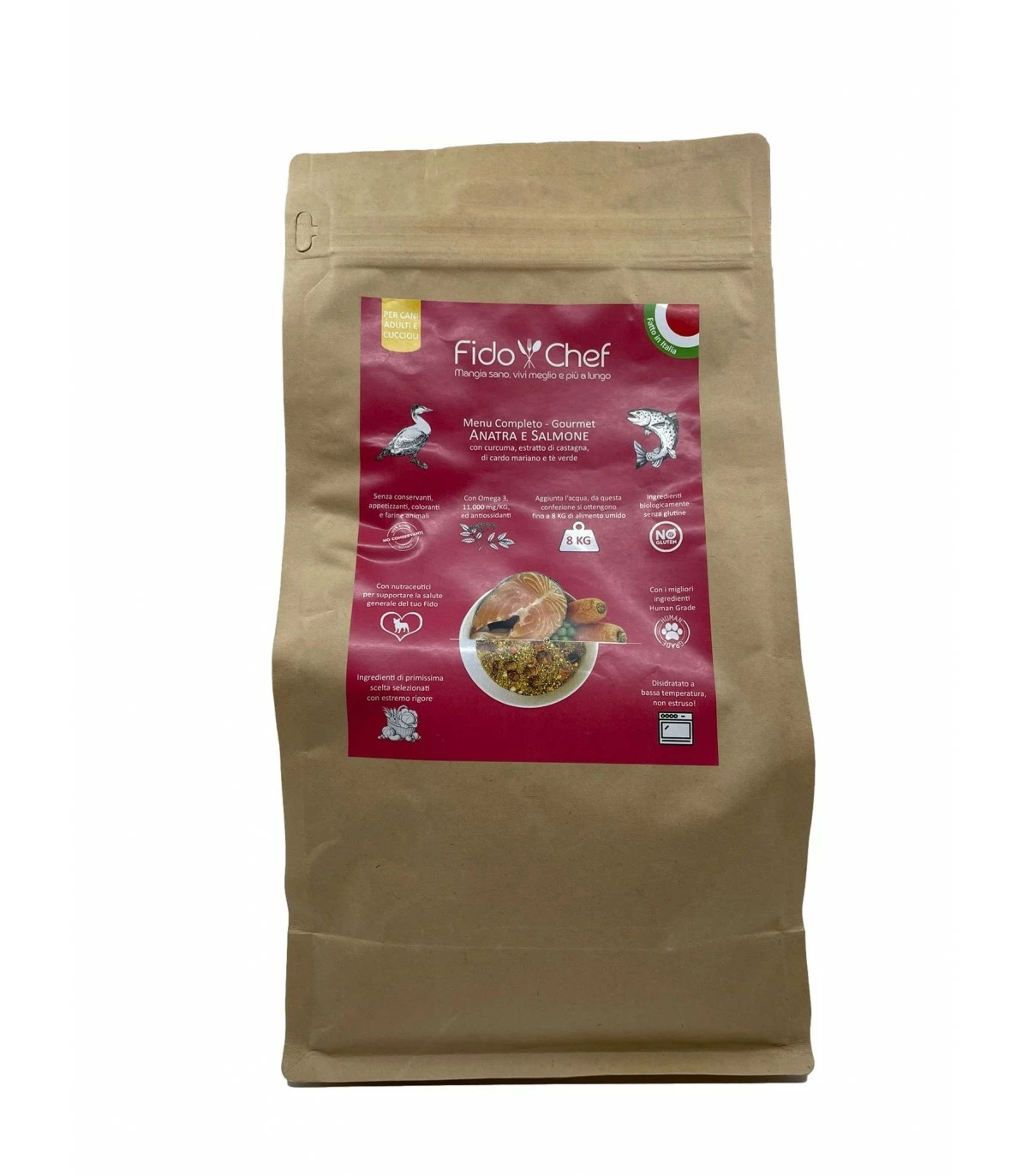 FidoChef Menu Completo Gourmet Anatra E Salmone 2 Kg