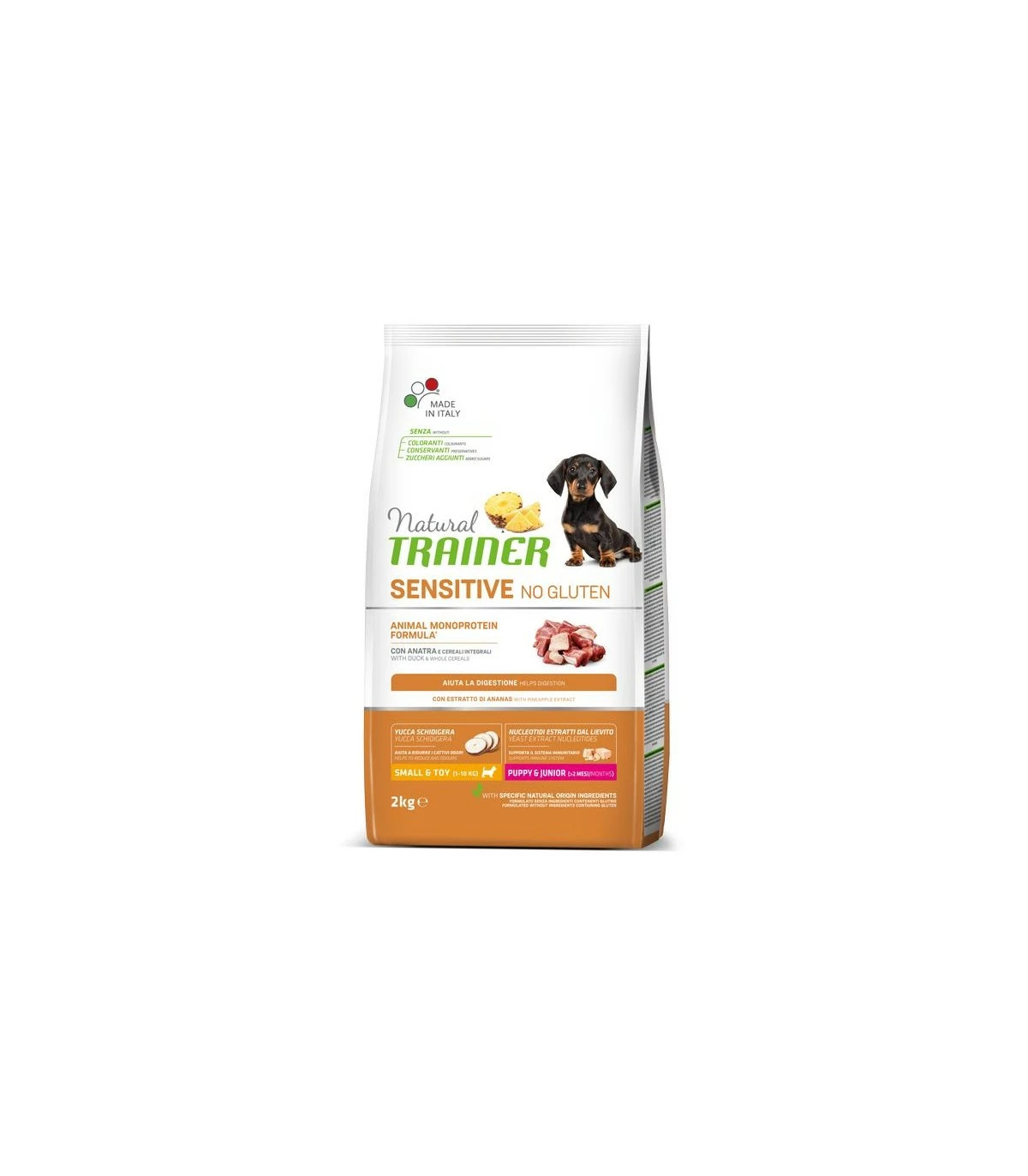 Natural Trainer Sensitive Cane No Gluten Mini Puppy & Junior Anatra 2 Kg