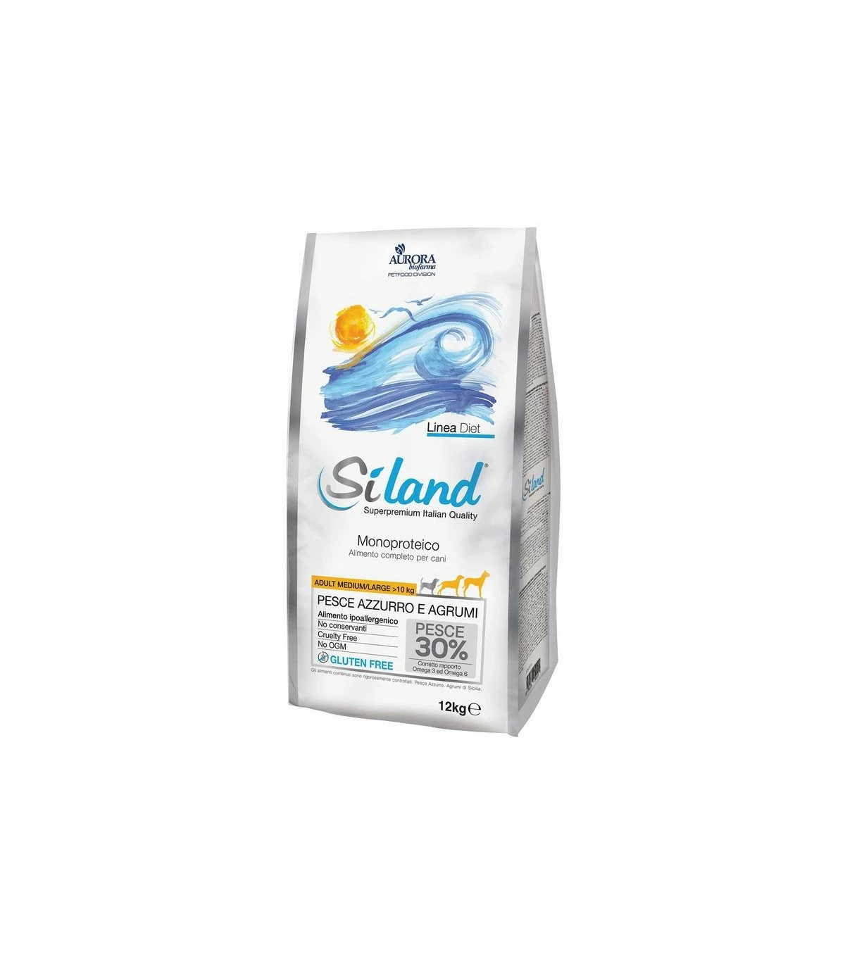 Aurora Biofarma Siland Cane Diet Adult Medium Large Pesce Azzurro E Agrumi 12 Kg