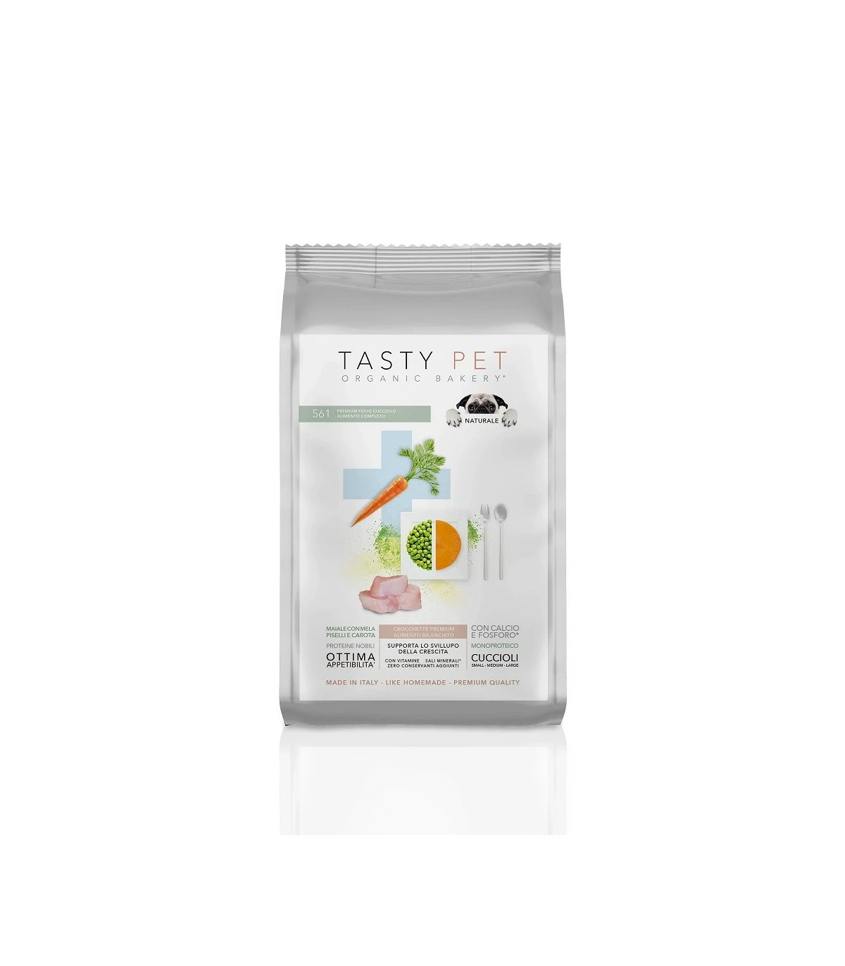 Tasty Pet Premium Food Crocchette Per Cane Cucciolo Con Maiale Con Mela Piselli E Carota 2.5 Kg N. 561