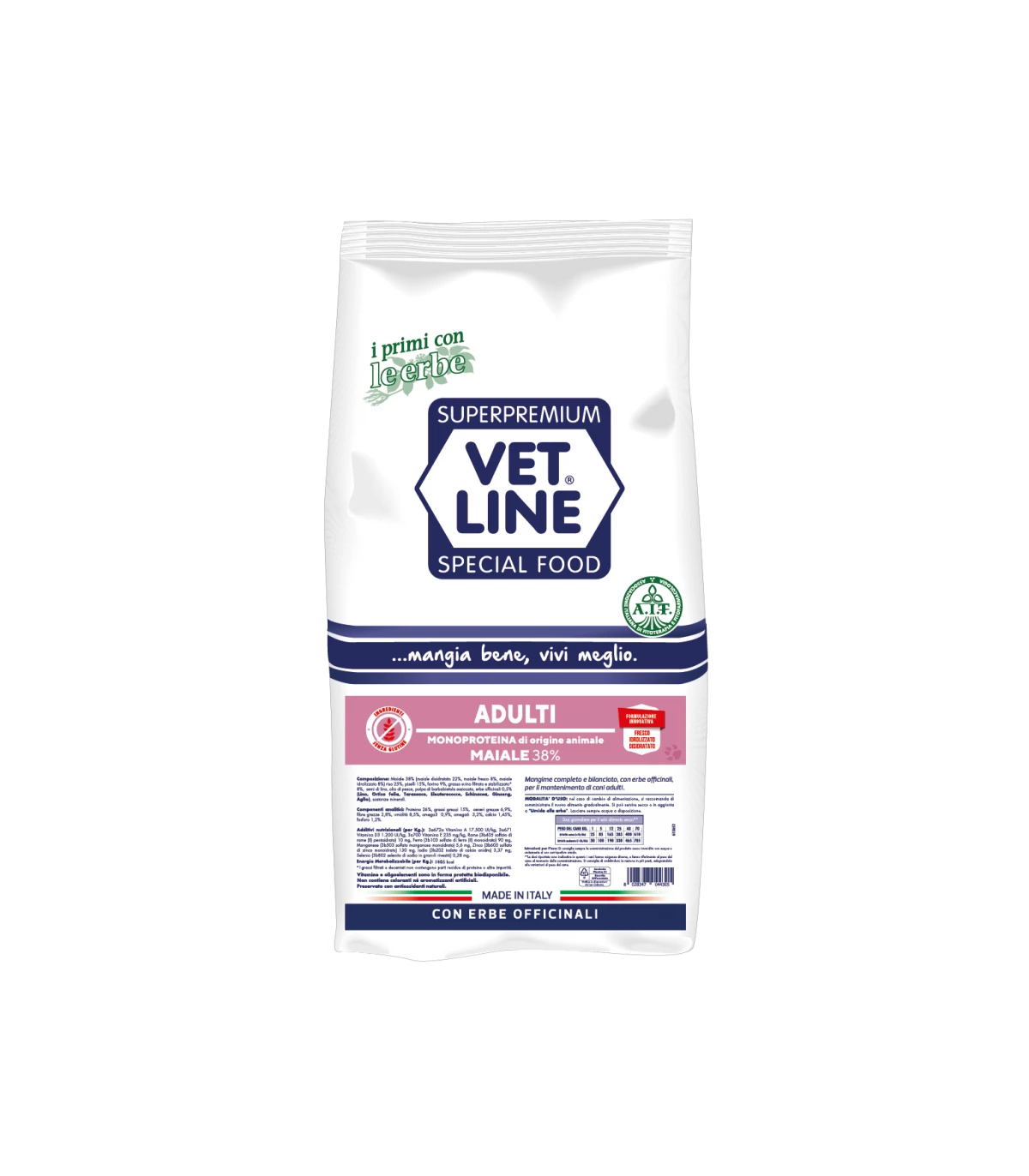 Vet Line Cane Adulto Maiale 3 Kg