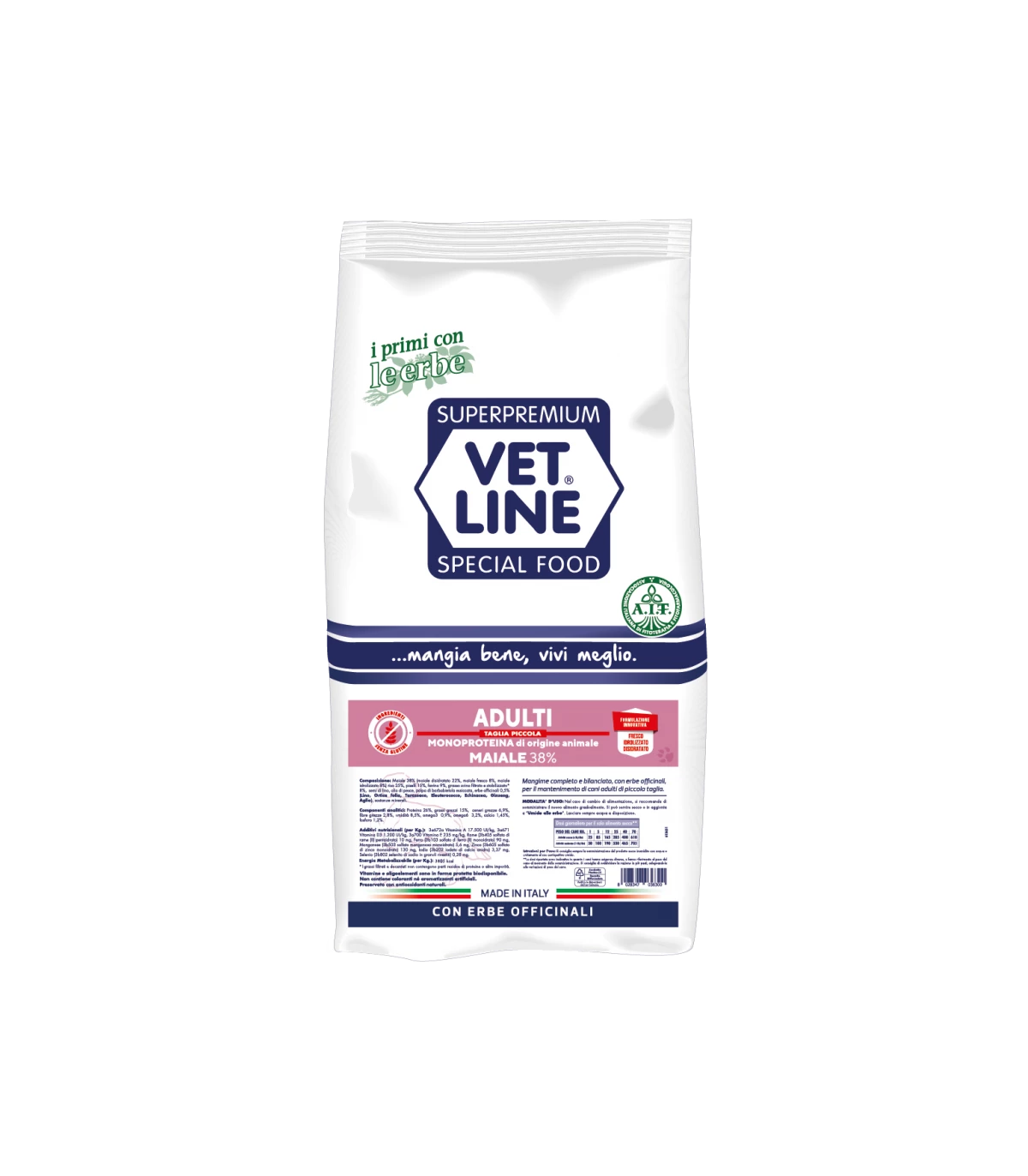 Vet Line Cane Adulto Taglia Piccola Maiale 3 Kg