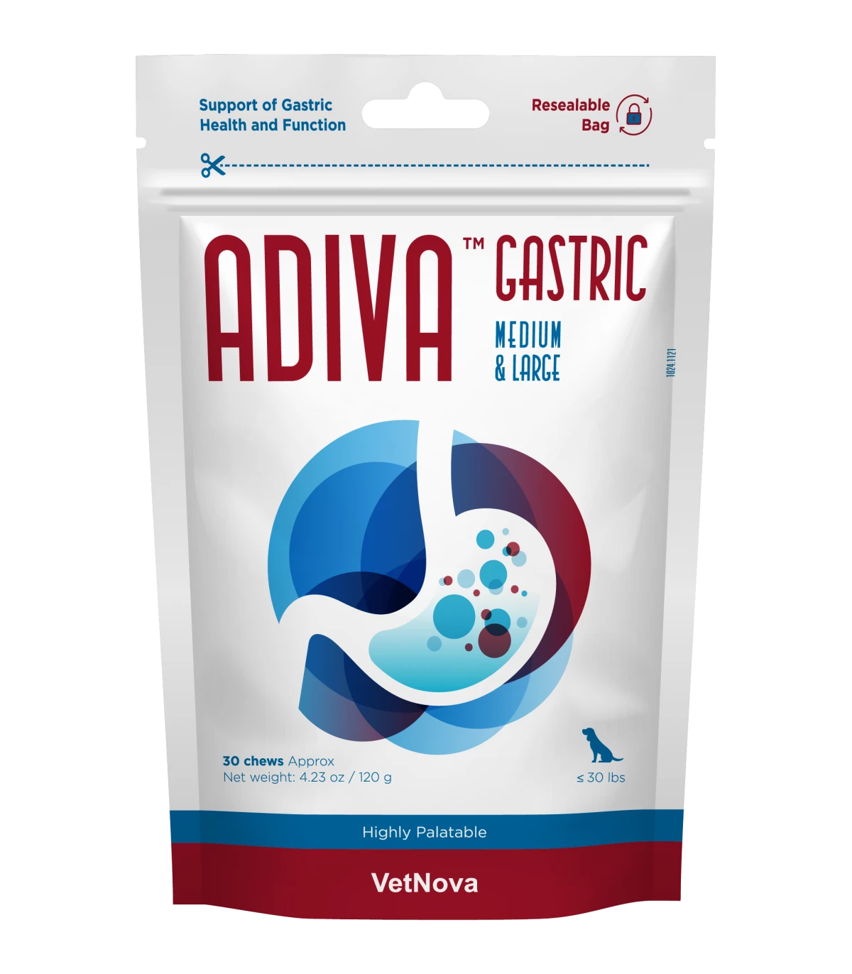 VetNova Adiva Gastric Medium & Large 30 Chews