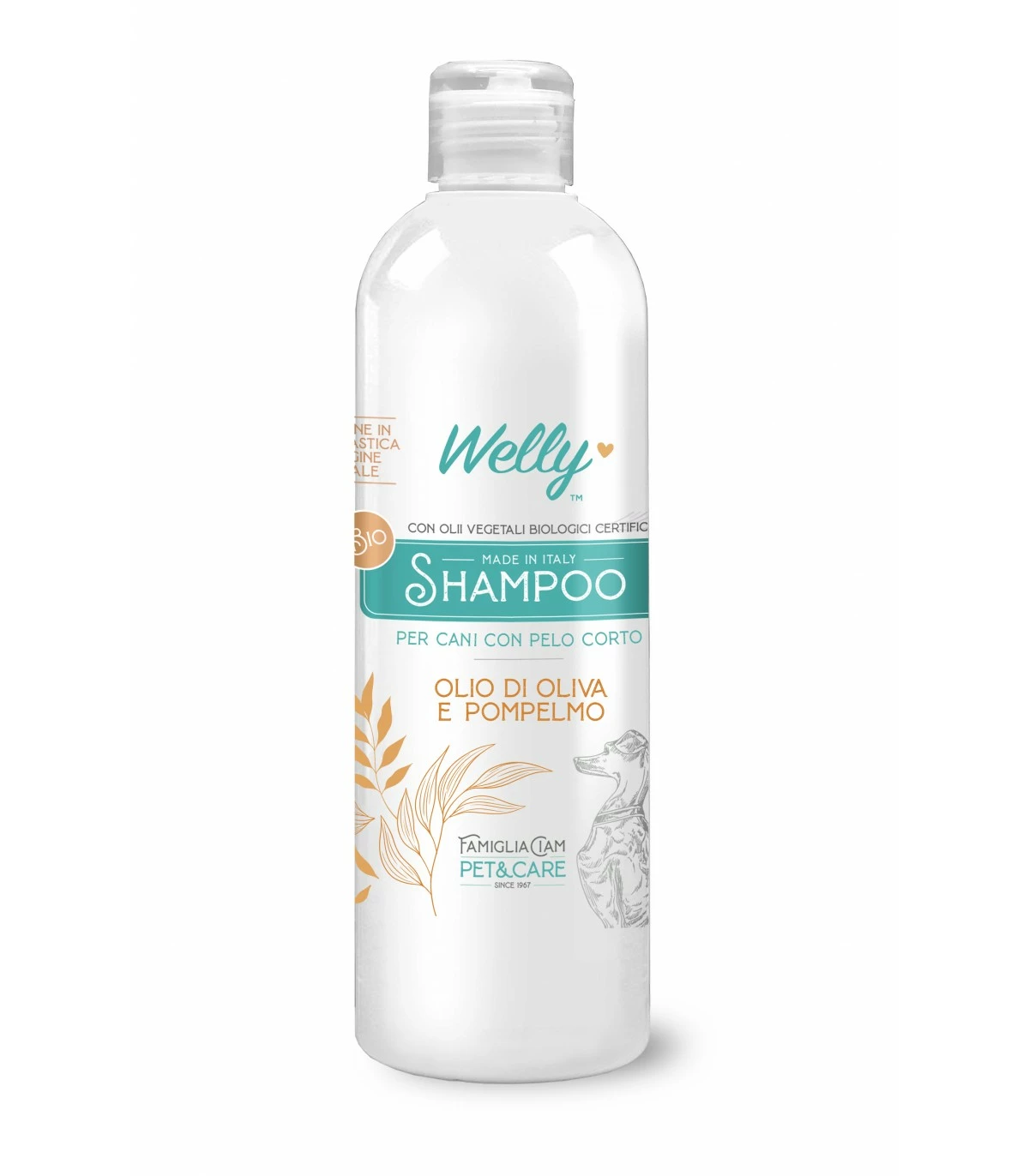Welly - Famiglia Ciam Pet & Care Welly Bio Shampoo Cani Pelo Corto Olio Di Oliva E Pompelmo 250 Ml